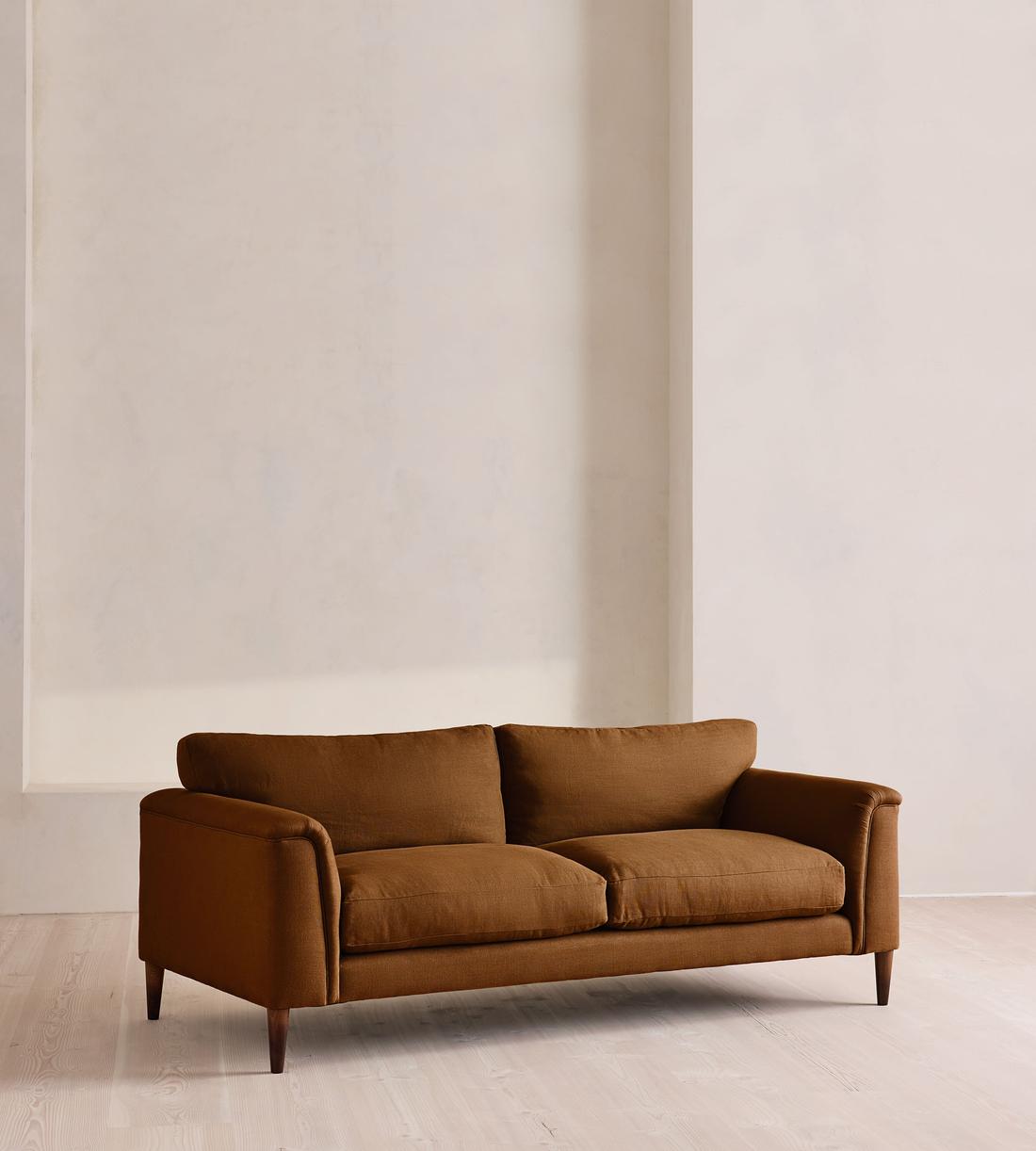 Reya Three Seater Sofa - Linen - Terracotta - UK - Listing - Image 2