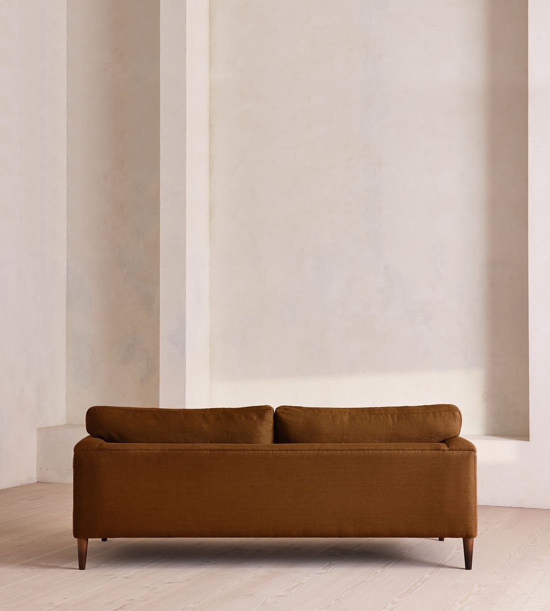 Reya Three Seater Sofa - Linen - Terracotta - UK - Images - Image 4