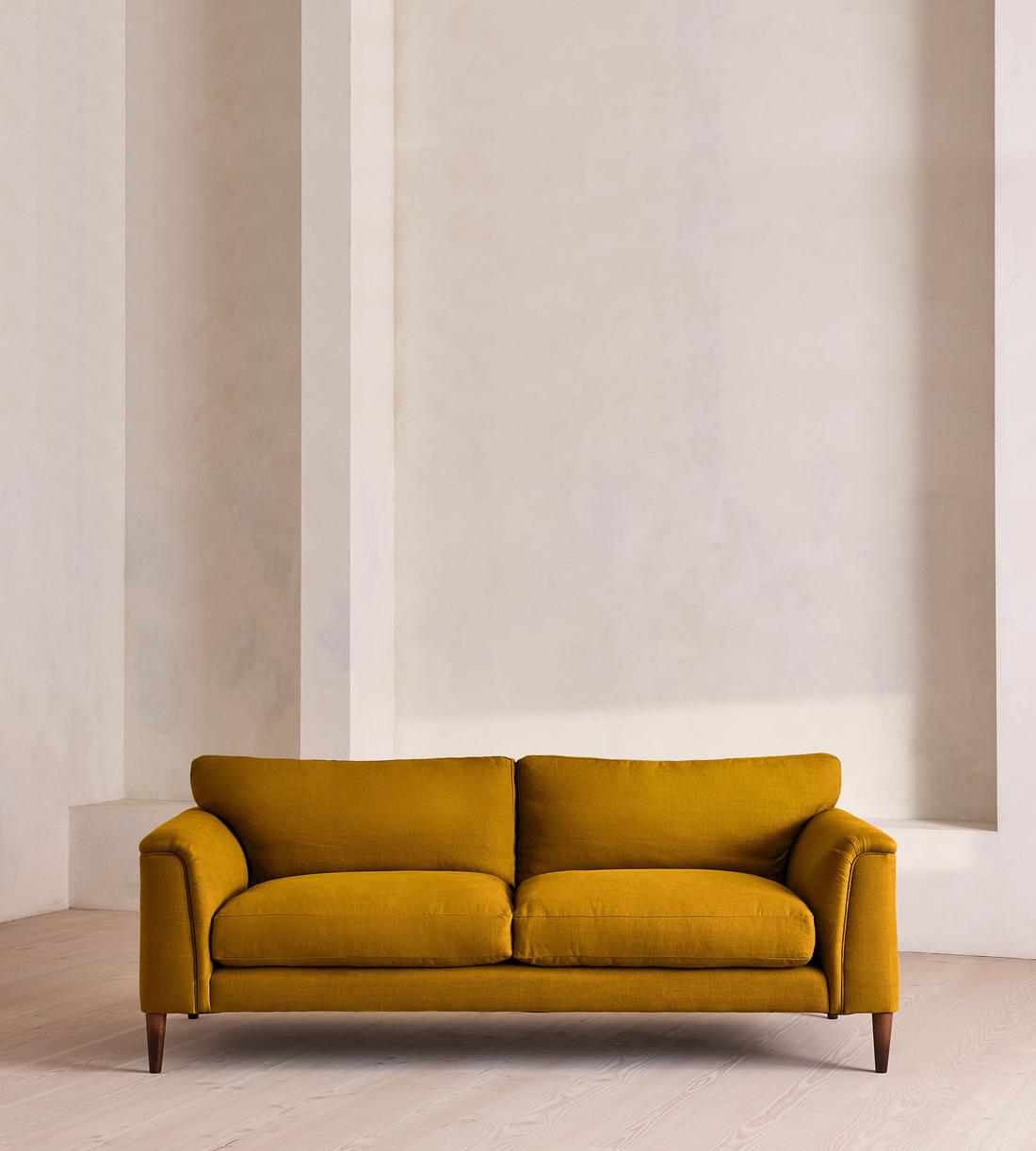 Reya Three Seater Sofa - Linen - Turmeric - UK - Listing - Image 1