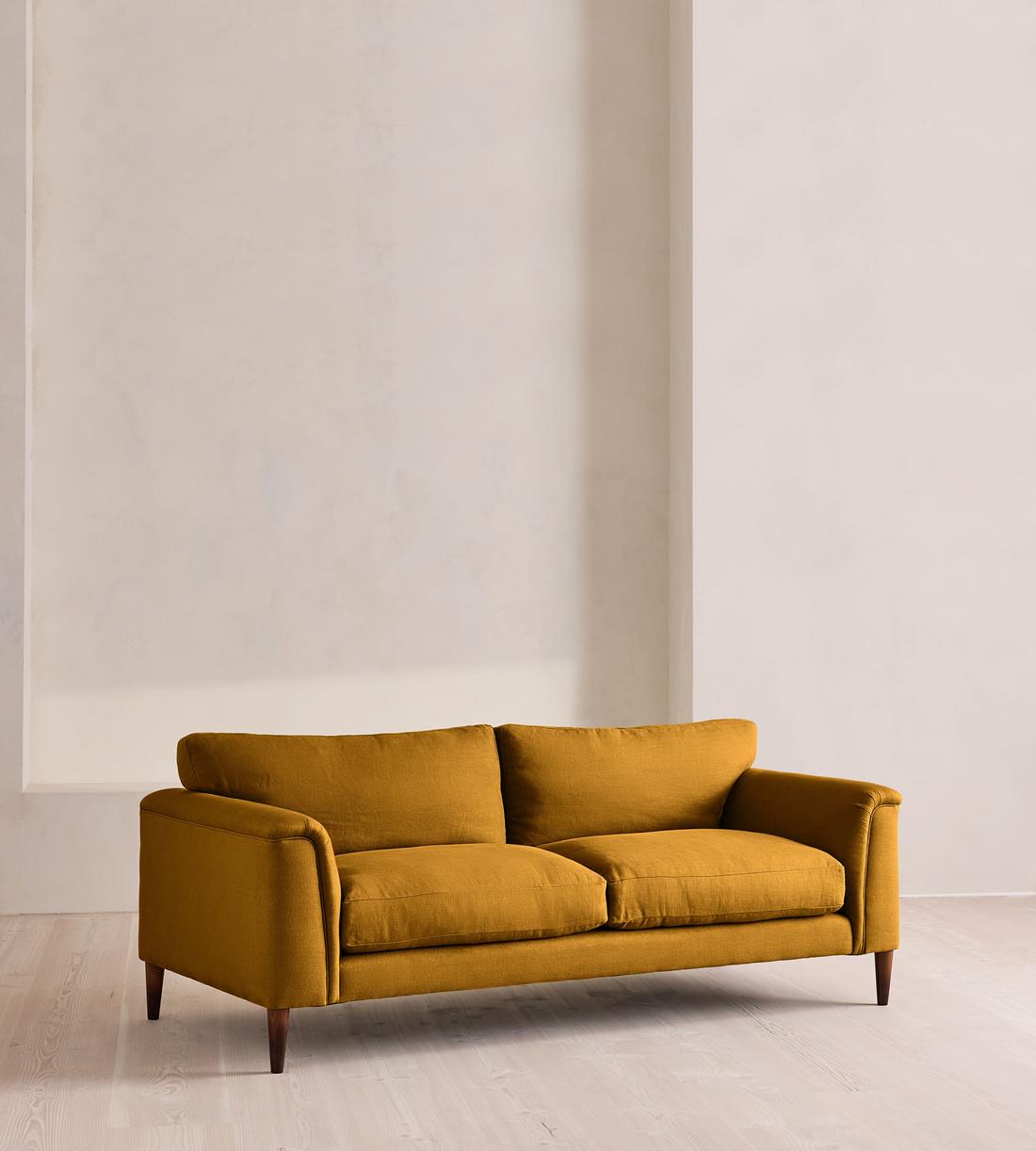 Reya Three Seater Sofa - Linen - Turmeric - UK - Listing - Image 2