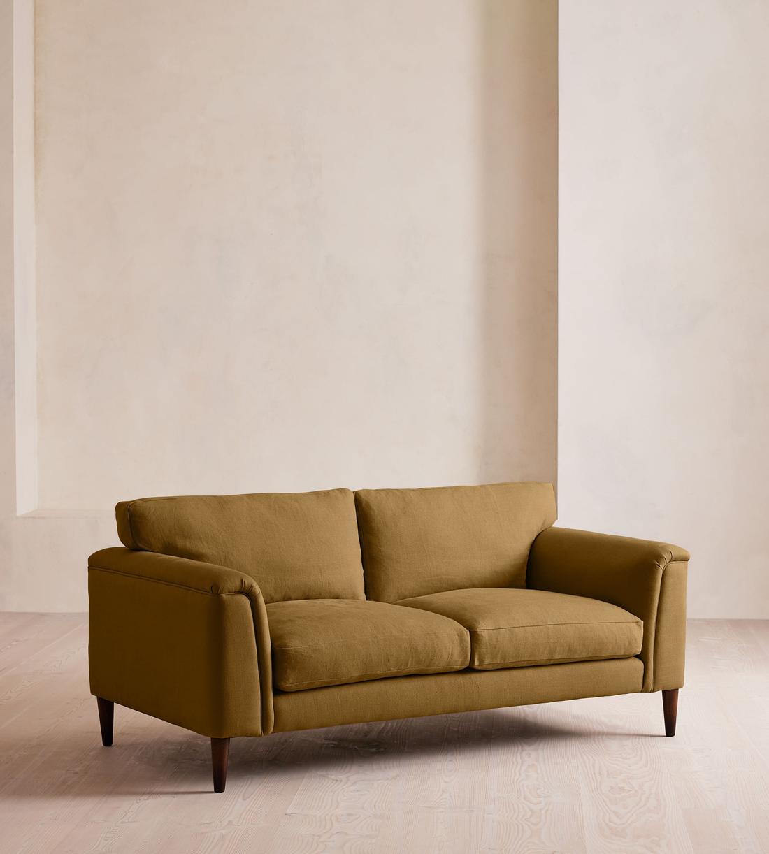 Reya Two Seater Sofa - Linen - Ochre - US - Listing - Image 2