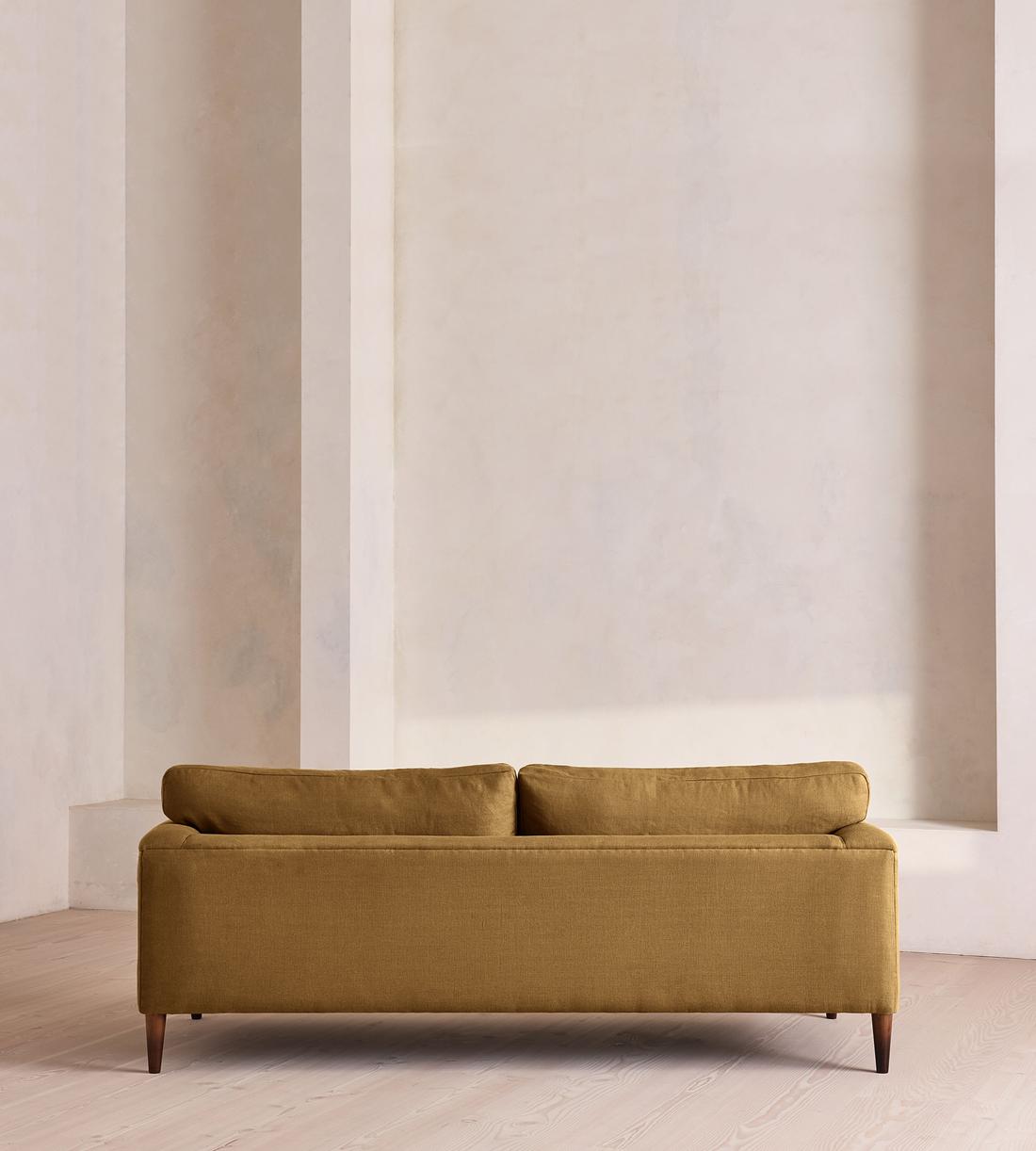 Reya Three Seater Sofa - Linen - Ochre - Images - Image 4