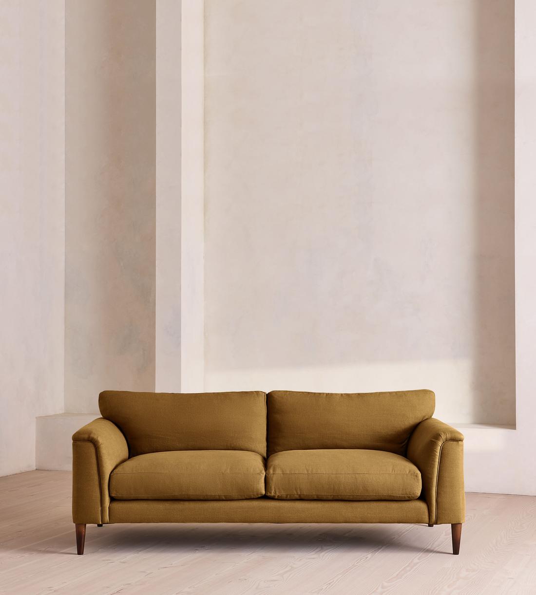 Reya Three Seater Sofa - Linen - Ochre - US - Listing - Image 1