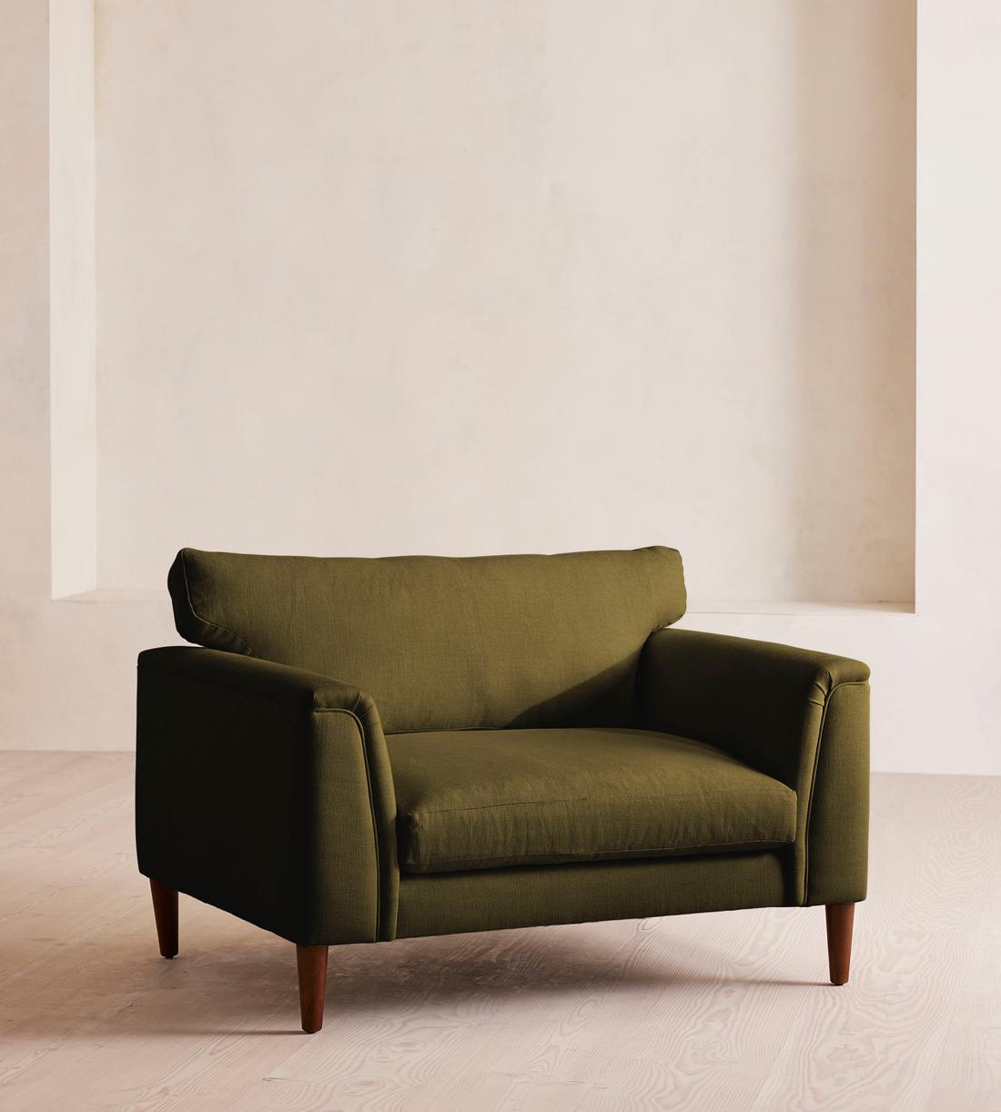 Reya Loveseat - Linen - Olive - Listing - Image 1