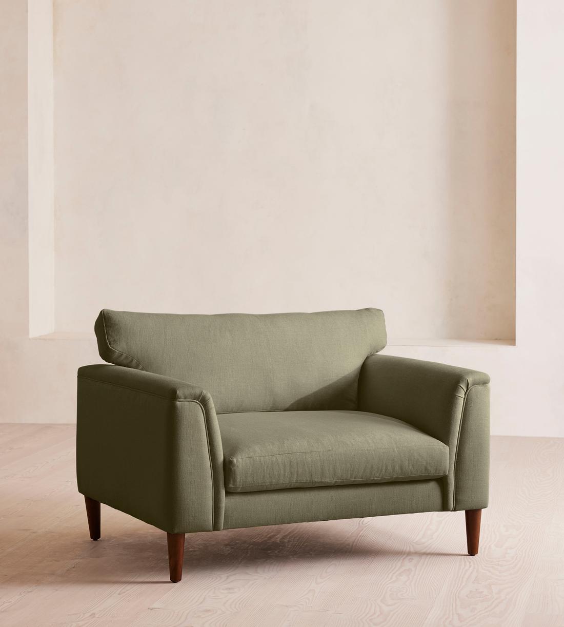 Reya Loveseat - Linen - Sage - Listing - Image 1