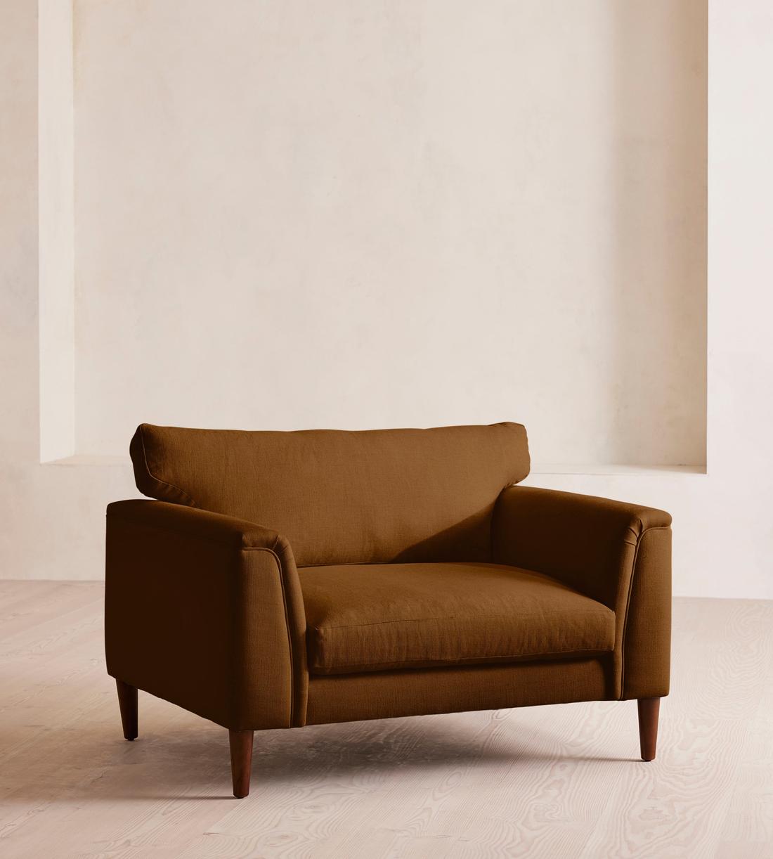 Reya Loveseat - Linen - Terracotta - UK - Listing - Image 1