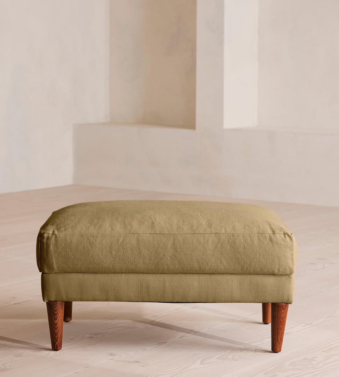 Reya Ottoman - Linen - Wheat - US - Listing - Image 2