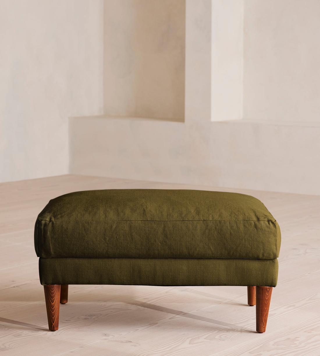 Reya Ottoman - Linen - Olive - Listing - Image 2