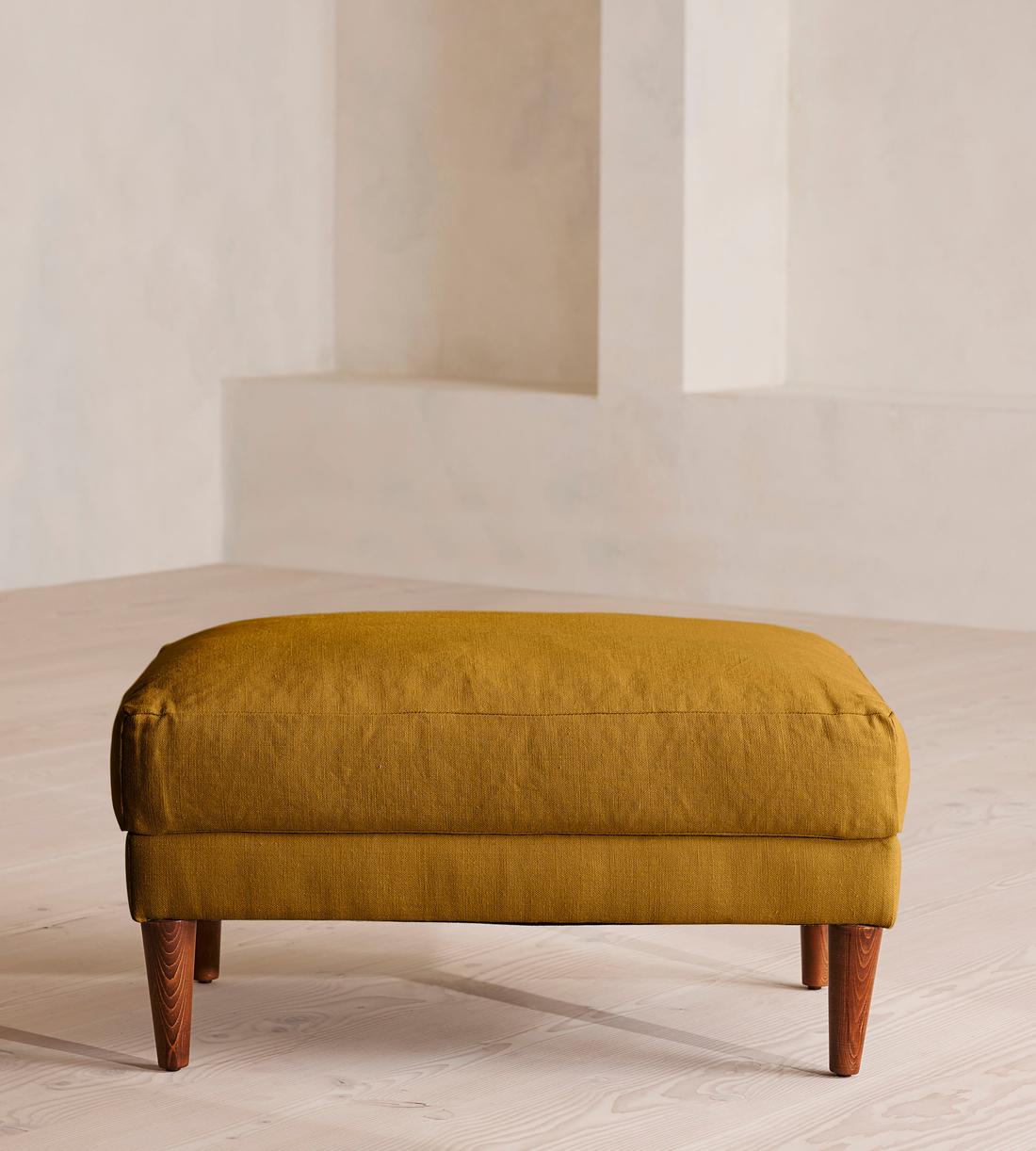 Reya Ottoman - Linen - Turmeric - UK - Listing - Image 2