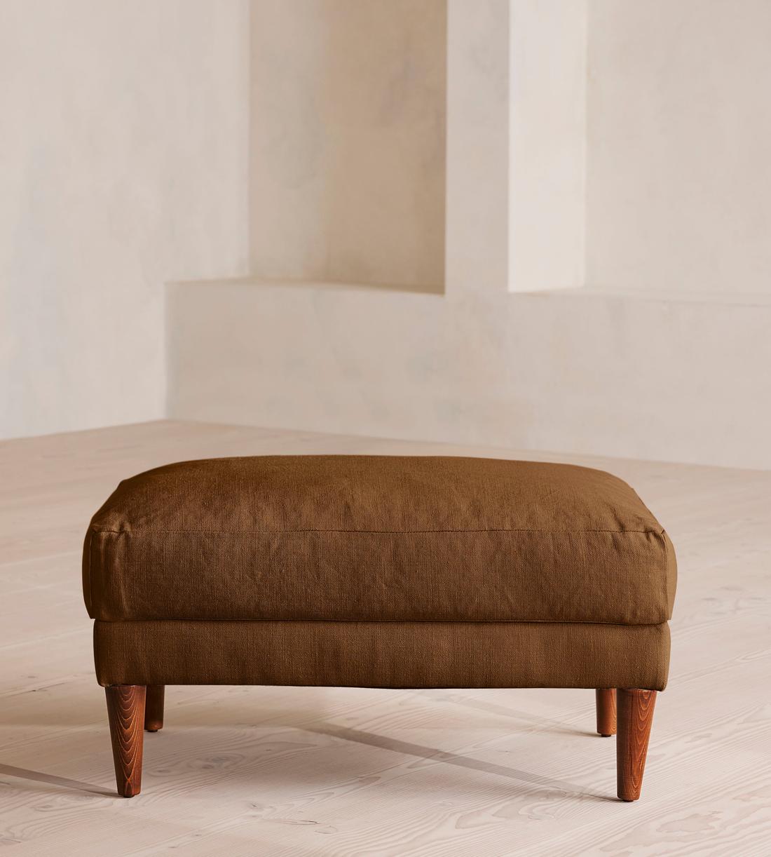 Reya Ottoman - Linen - Terracotta - UK - Listing - Image 2