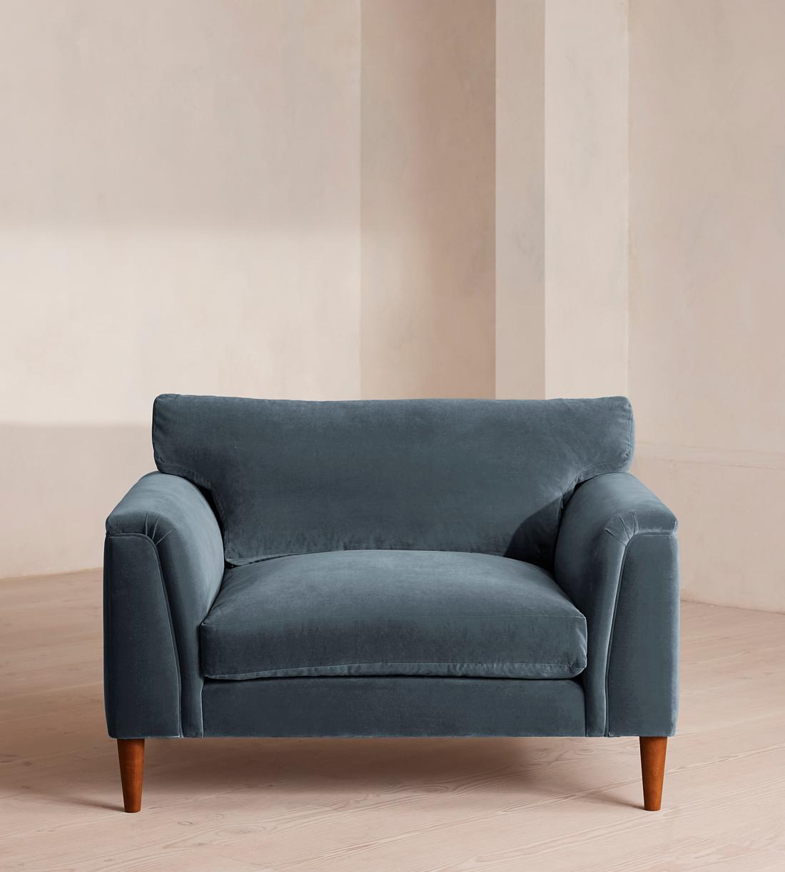Reya Loveseat - Velvet - Grey Blue - Listing - Image 1