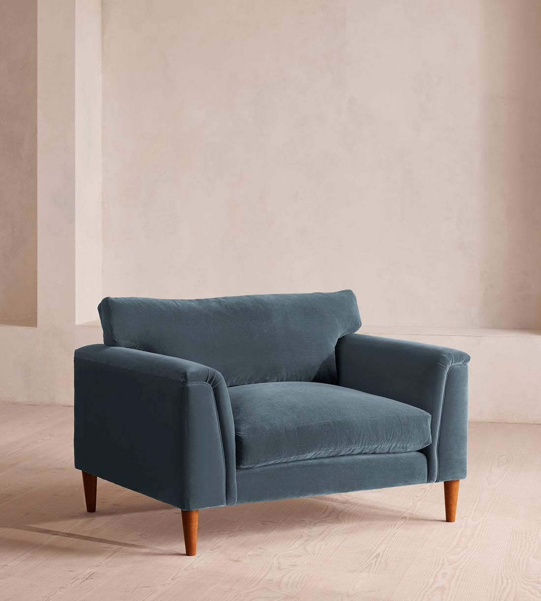Reya Loveseat - Velvet - Grey Blue - Listing - Image 2