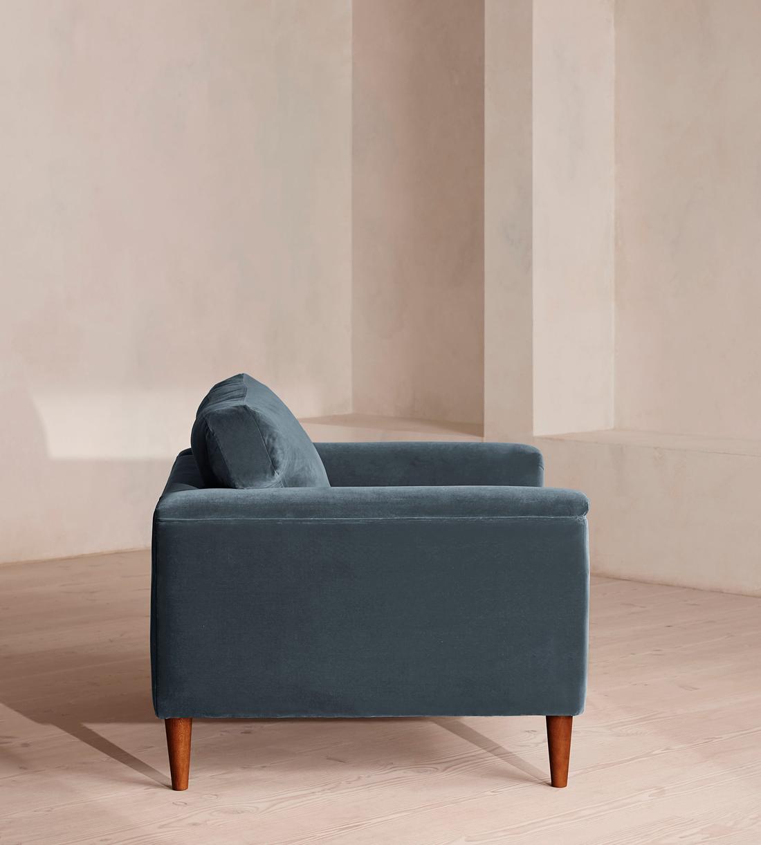 Reya Loveseat - Velvet - Grey Blue - Images - Image 3