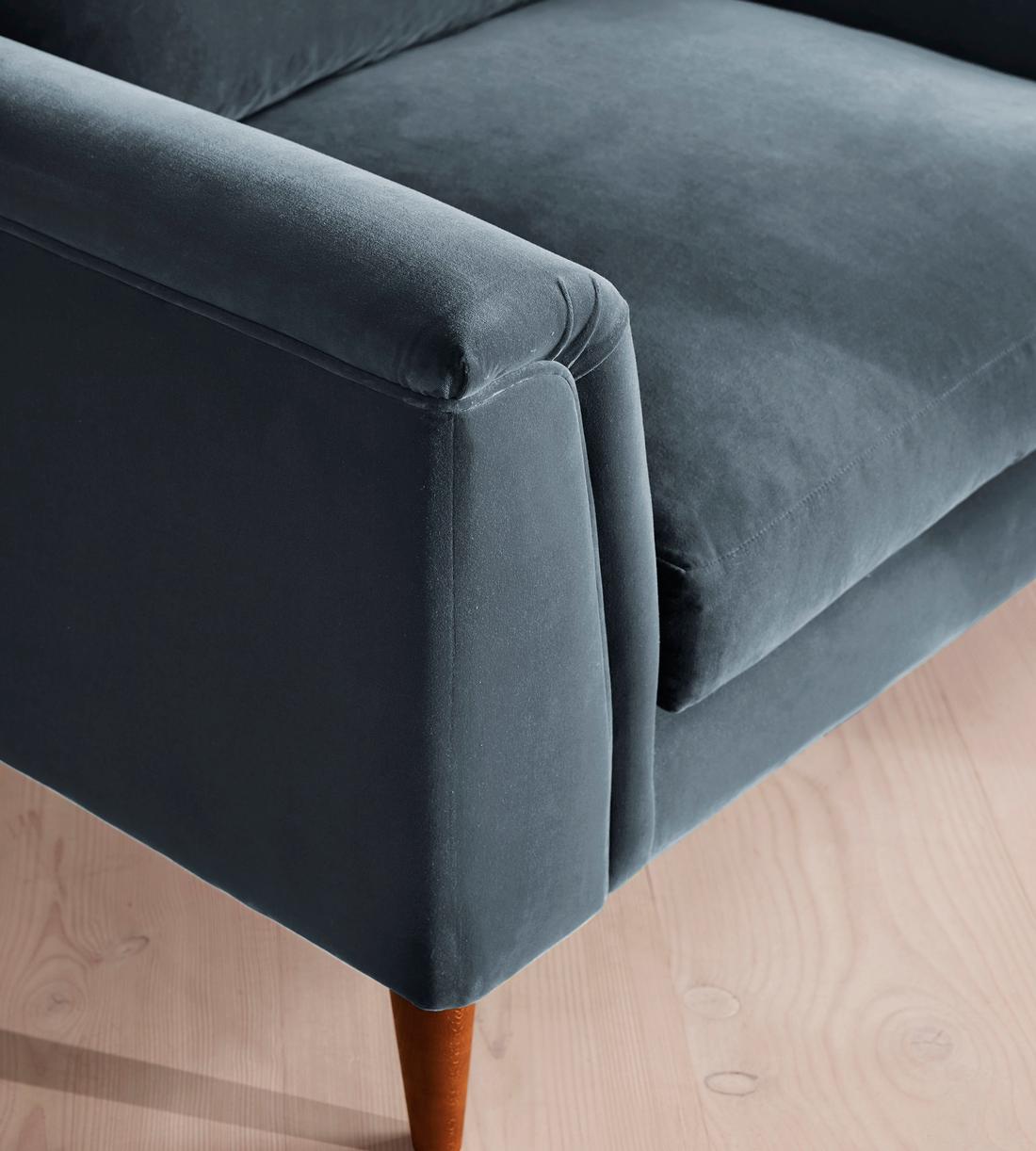 Reya Loveseat - Velvet - Grey Blue - Images - Image 5