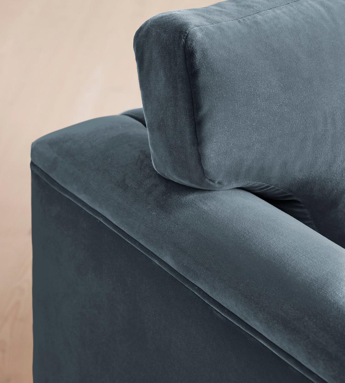 Reya Loveseat - Velvet - Grey Blue - Images - Image 5