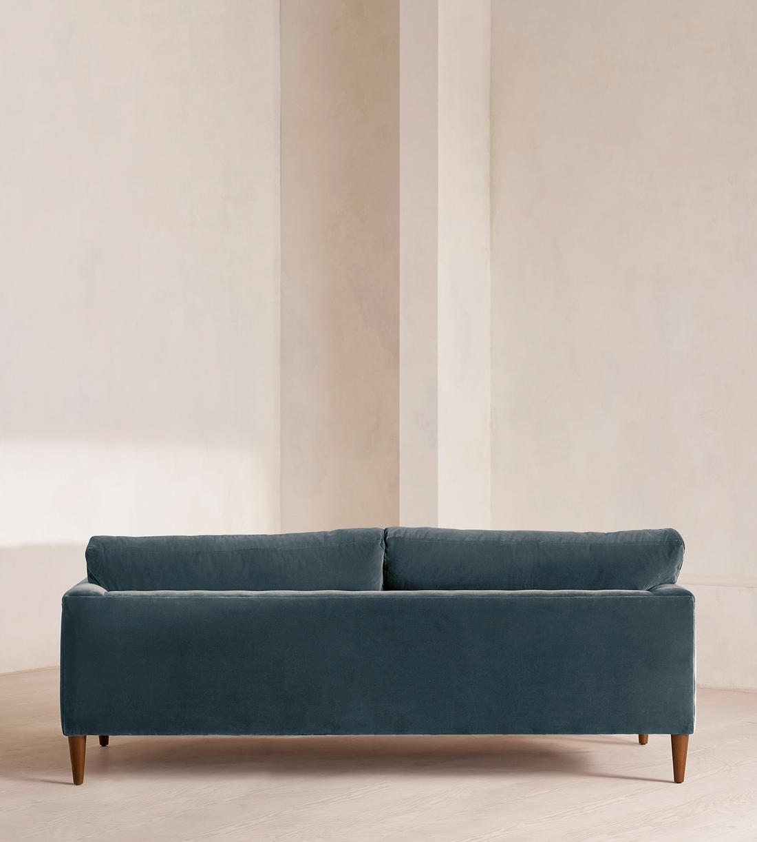 Reya Three Seater Sofa - Velvet - Grey Blue - US - Images - Image 4
