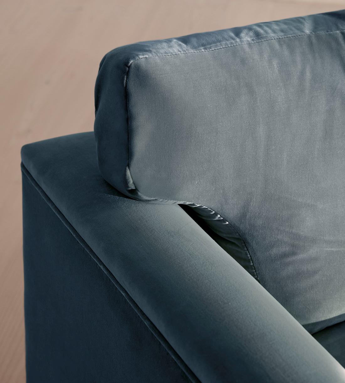 Reya Three Seater Sofa - Velvet - Grey Blue - US - Images - Image 5