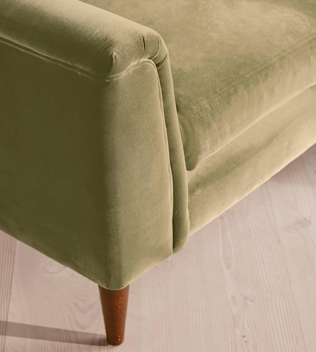 Reya Three Seater Sofa - Velvet - Lichen - Images - Image 7