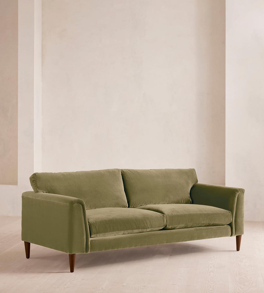 Reya Three Seater Sofa - Velvet - Lichen - US - Listing - Image 2