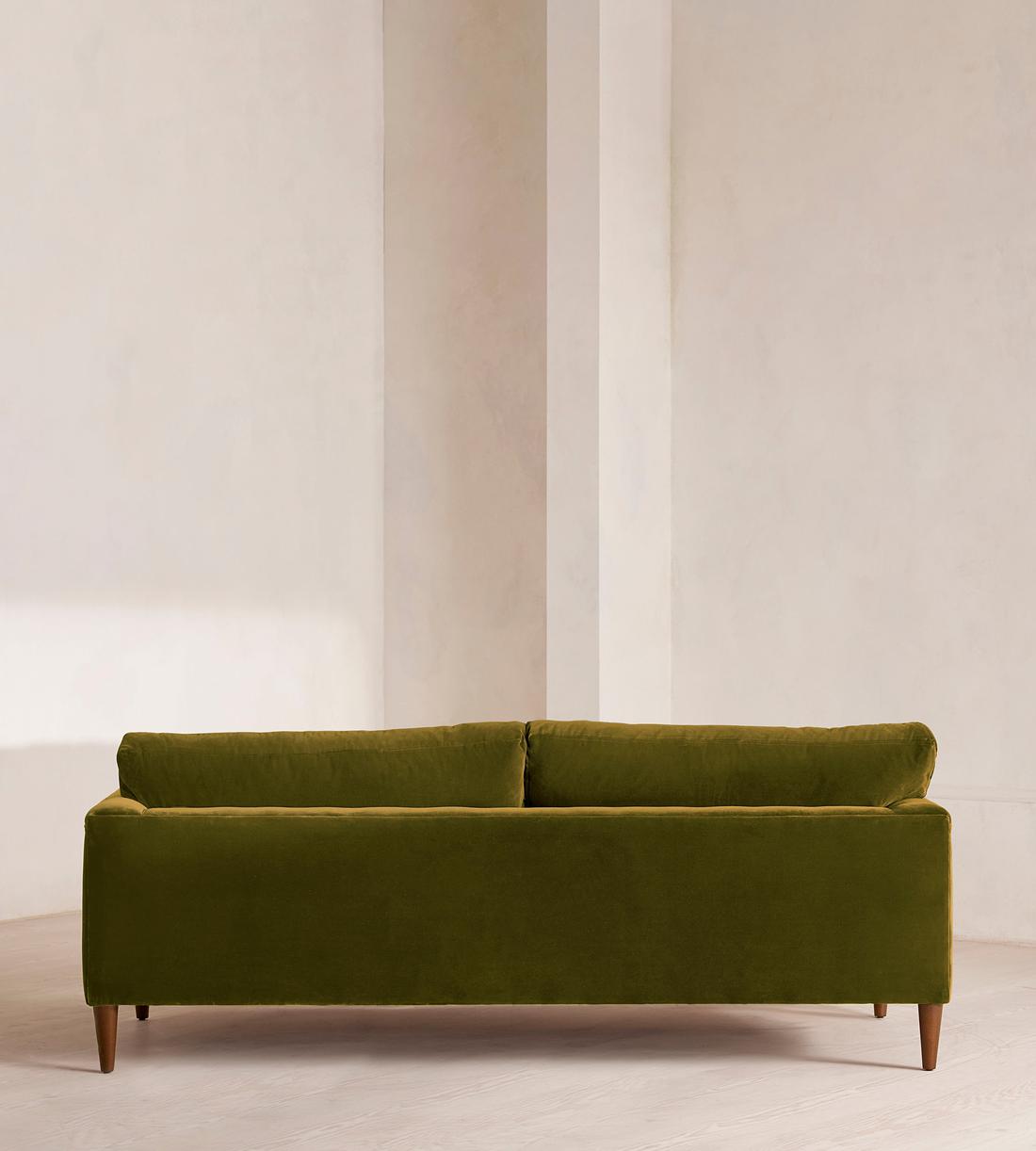 Reya Three Seater Sofa - Velvet - Olive - Images - Image 4