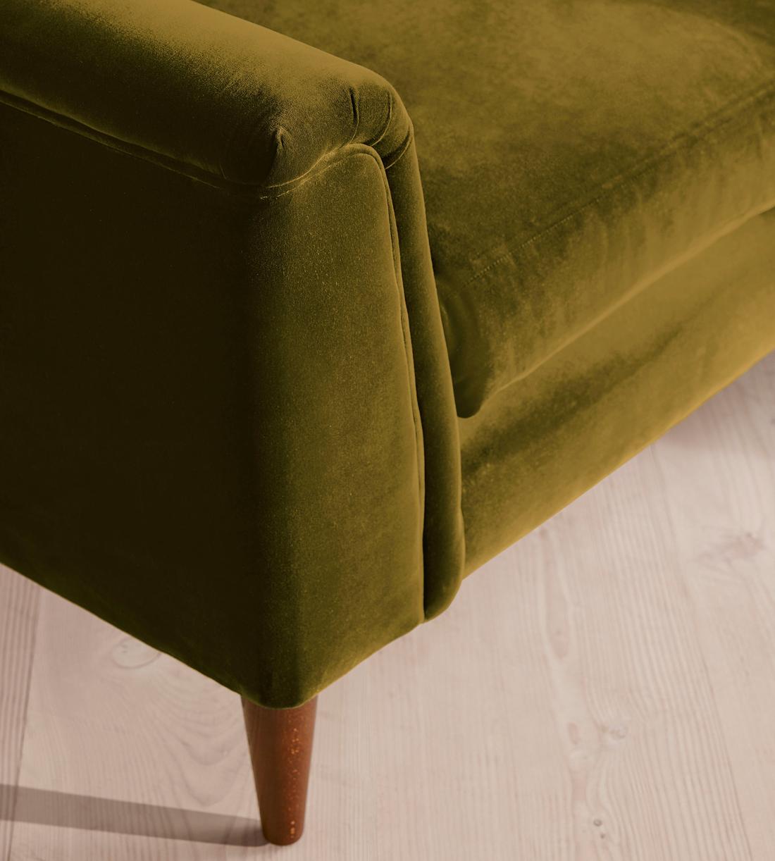 Reya Three Seater Sofa - Velvet - Olive - US - Images - Image 6