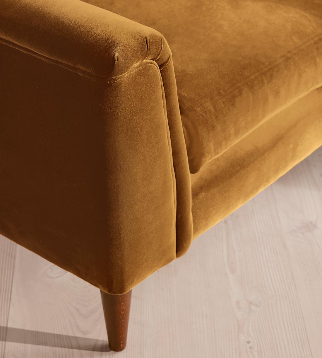 Reya Three Seater Sofa - Velvet - Mustard - Images - Image 6