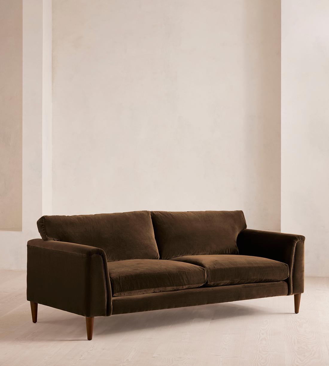 Reya Three Seater - Sofa - Velvet - Chocolate - Listing - Image 2