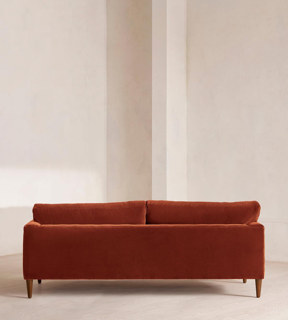 Reya Three Seater Sofa - Velvet - Rust - Images - Image 4