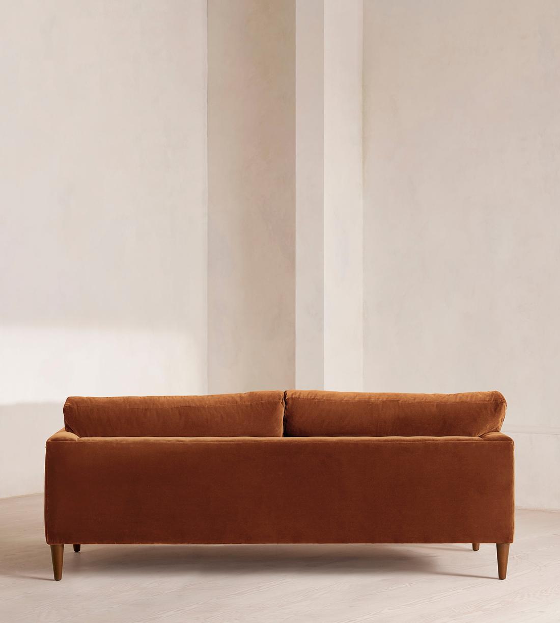 Reya Three Seater Sofa - Velvet - Cinnamon - UK - Images - Image 4