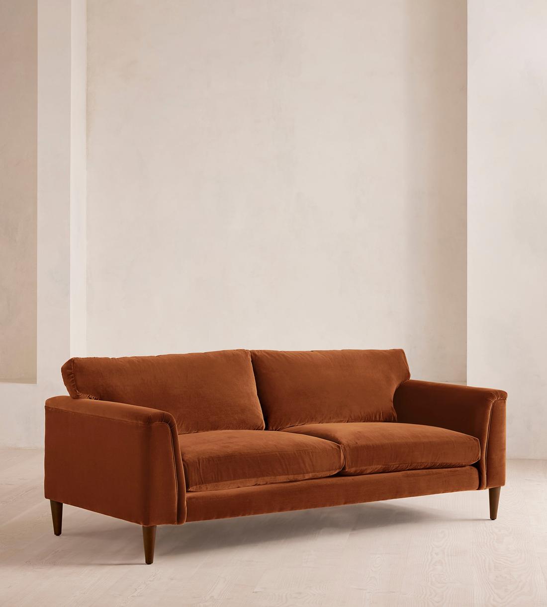 Reya Three Seater Sofa - Velvet - Cinnamon - US - Listing - Image 2