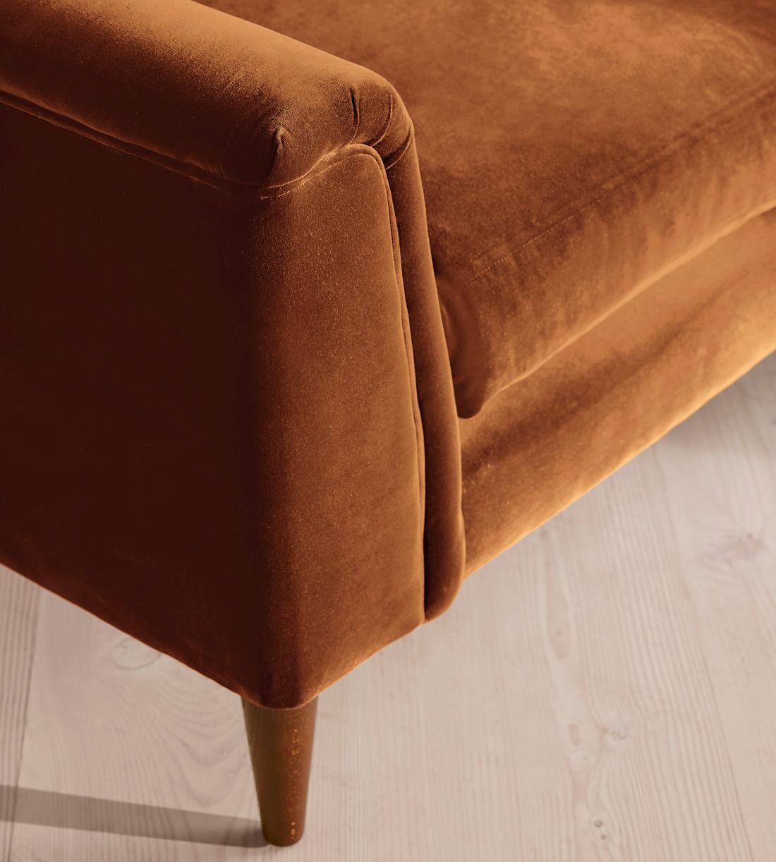 Reya Three Seater Sofa - Velvet - Cinnamon - US - Images - Image 6