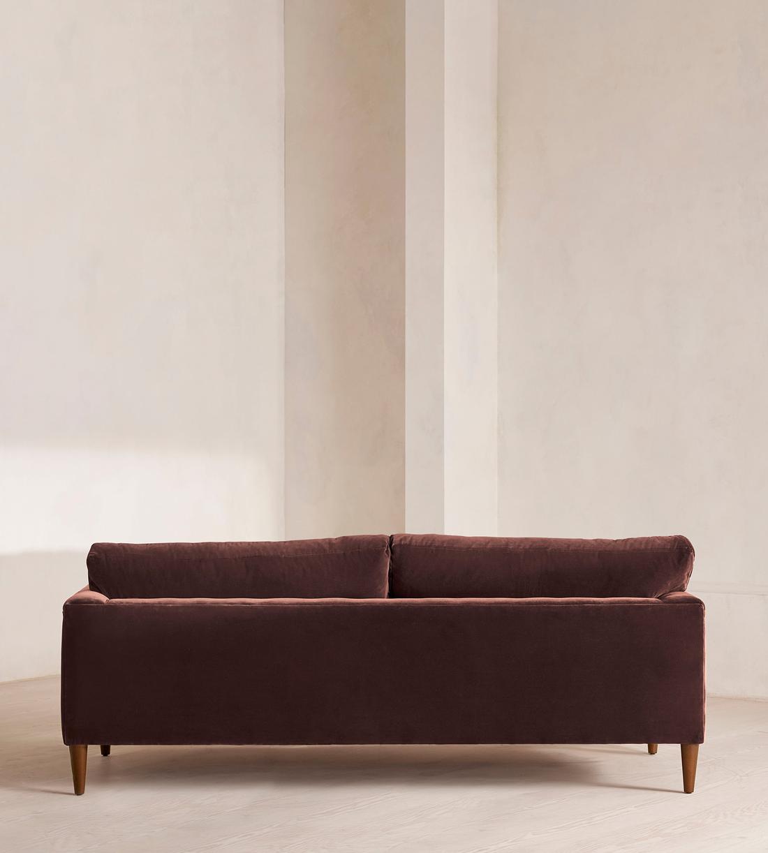 Reya Three Seater Sofa - Velvet - Aubergine - UK - Images - Image 4