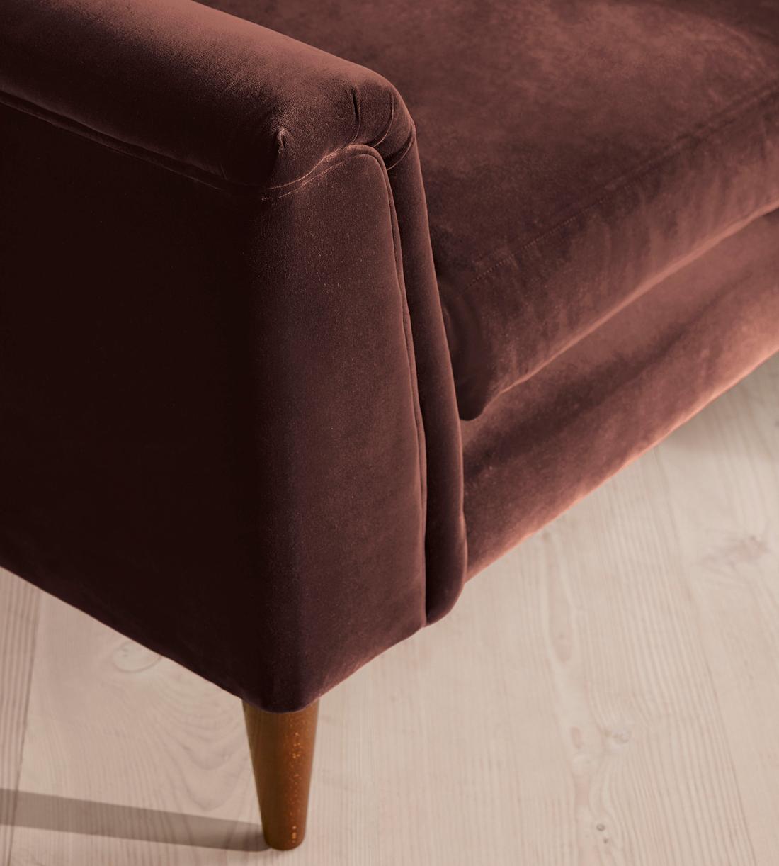 Reya Three Seater Sofa - Velvet - Aubergine - UK - Images - Image 6