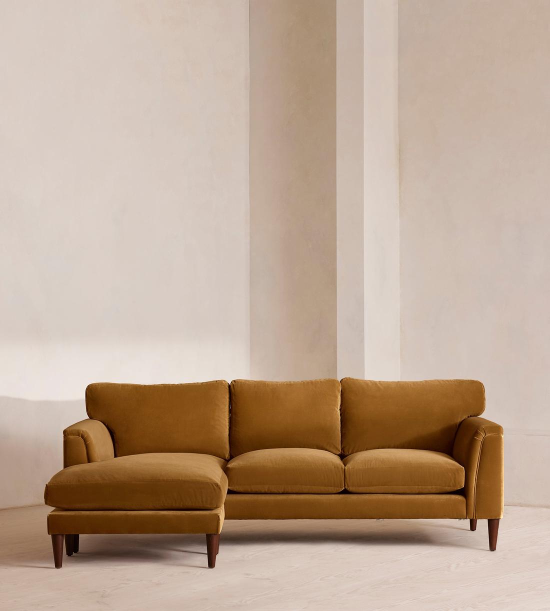 Reya Chaise-end Sofa - Velvet - Mustard - Listing - Image 1