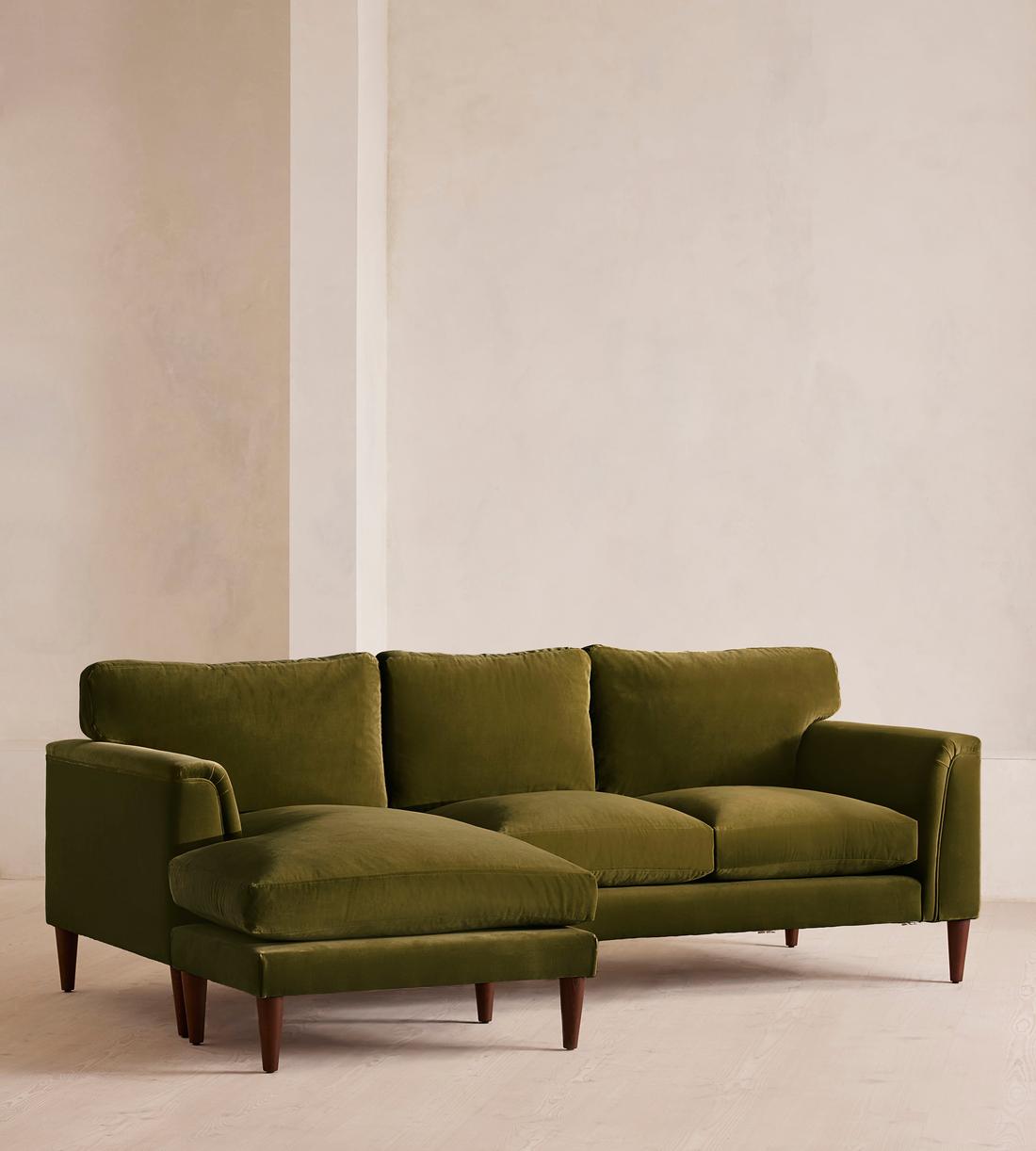Reya Chaise-end Sofa - Velvet - Olive - US - Listing - Image 2