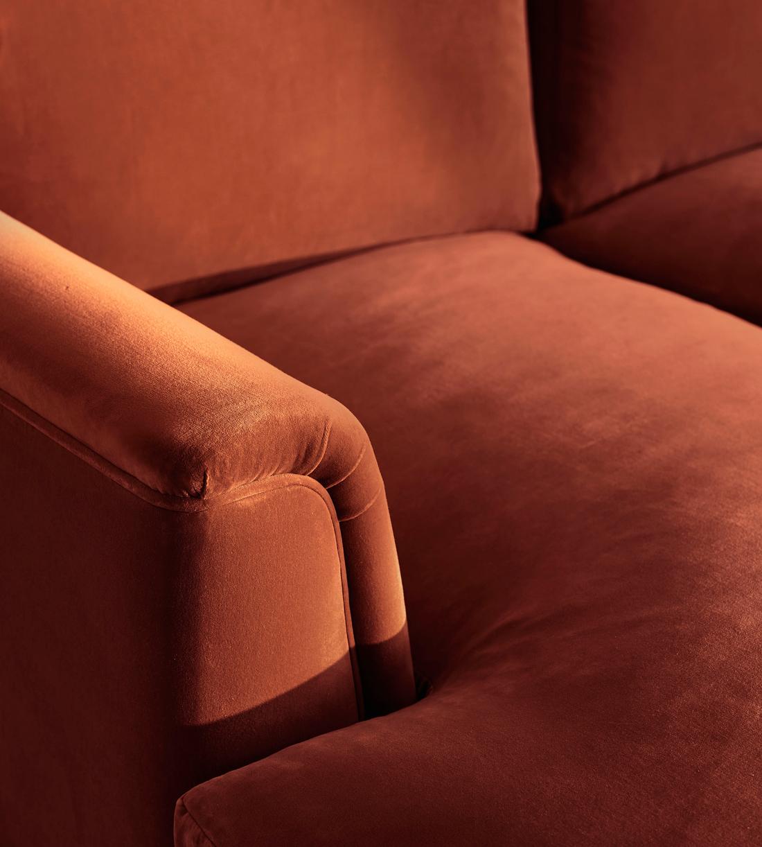Reya Chaise-end Sofa - Velvet - Rust - US - Images - Image 5