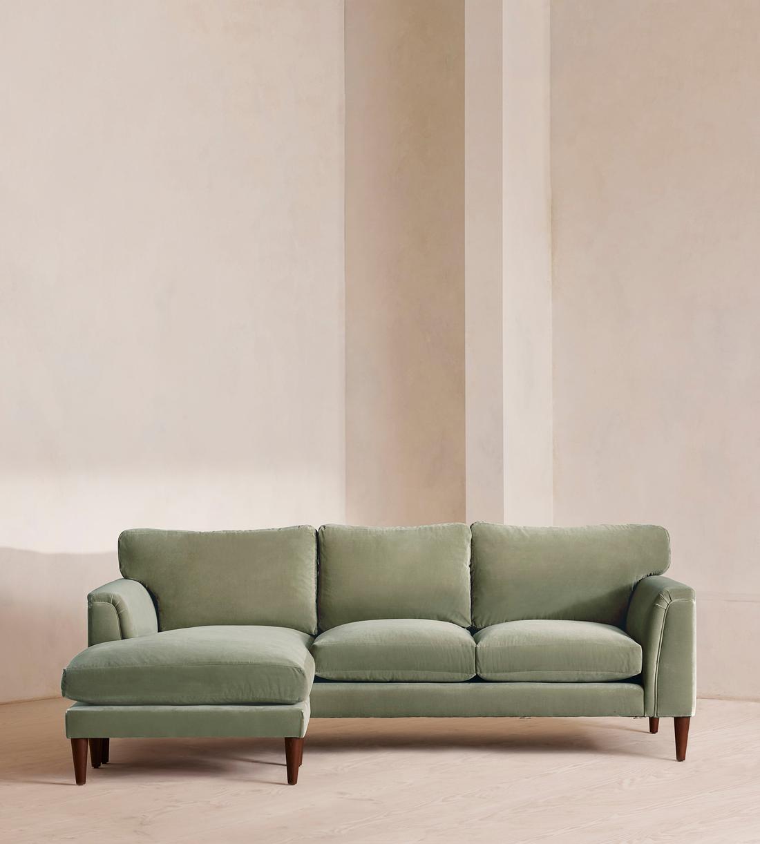 Reya Chaise-End Sofa - Velvet - Seafoam - US - Listing - Image 1