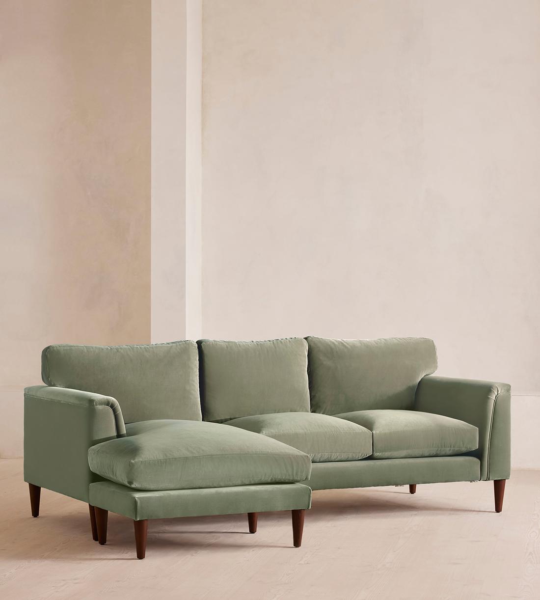 Reya Chaise-End Sofa - Velvet - Seafoam - US - Listing - Image 2