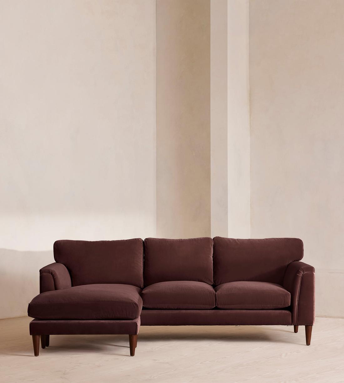Reya Chaise-End Sofa - Velvet - Aubergine - US - Listing - Image 1