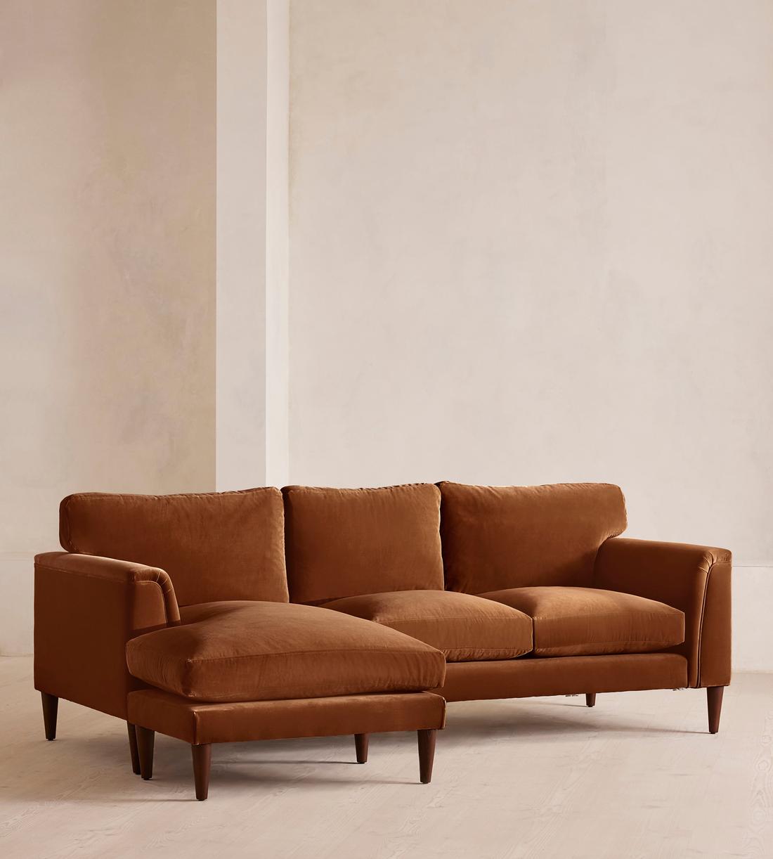 Reya Chaise-End Sofa - Velvet - Cinnamon - US - Listing - Image 2