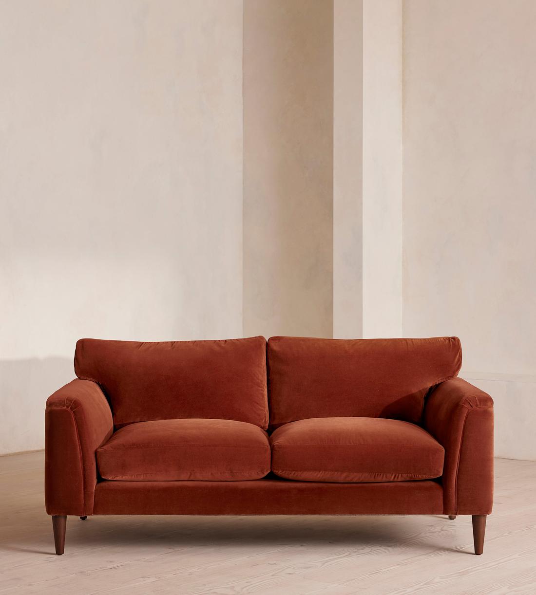 Reya Two Seater Sofa - Velvet - Rust - US - Listing - Image 1