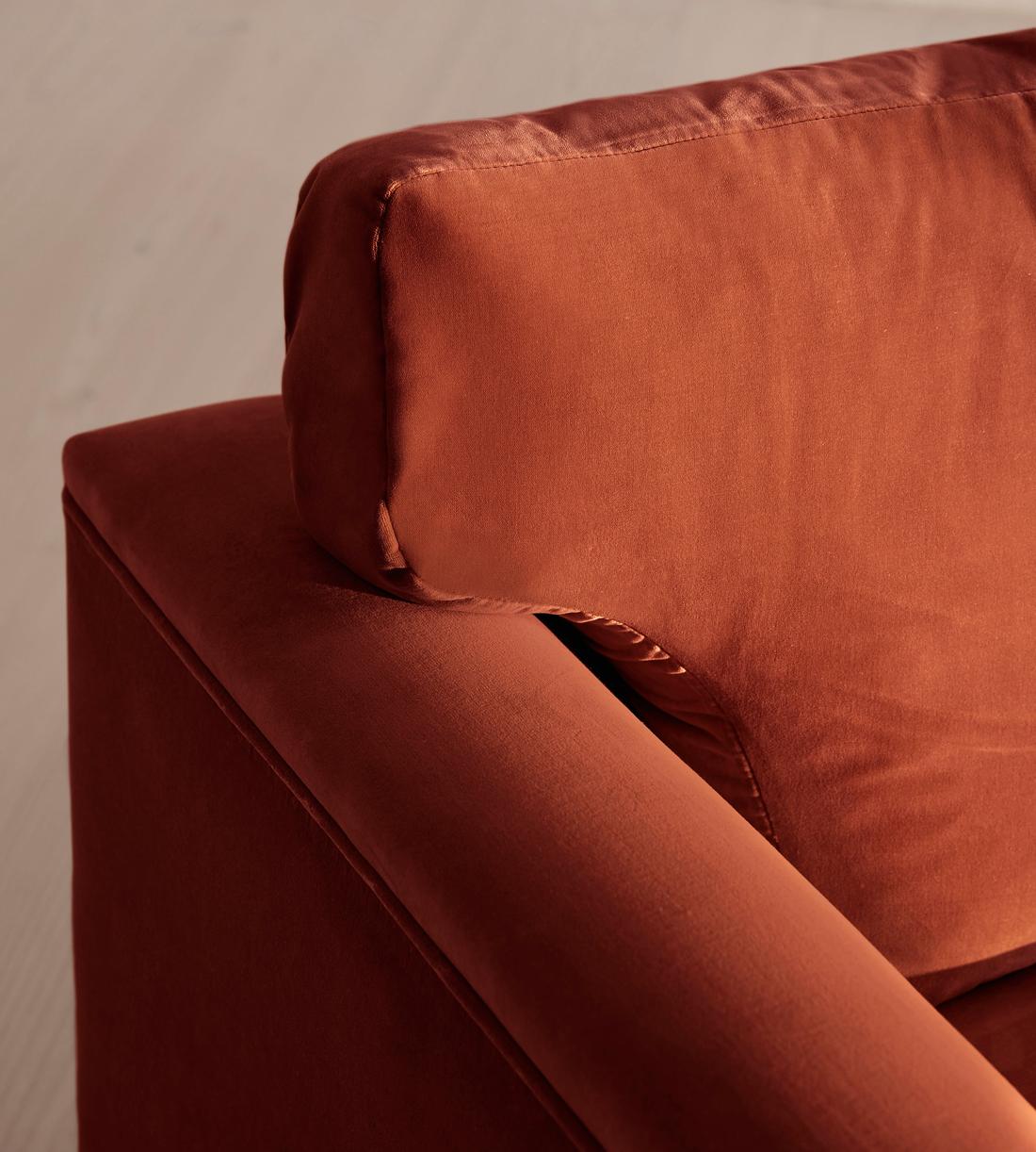 Reya Two Seater Sofa - Velvet - Rust - US - Images - Image 6