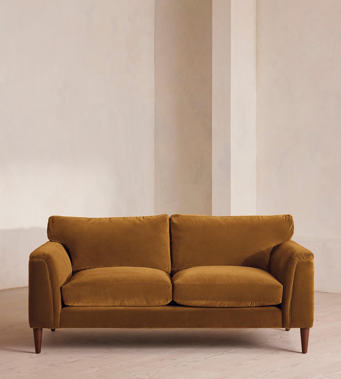 Reya Two Seater Sofa - Velvet - Mustard - US - Listing - Image 1
