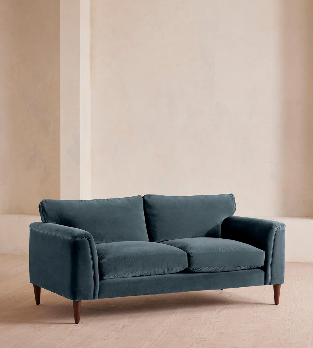 Reya Two Seater Sofa - Velvet - Grey Blue - US - Listing - Image 2