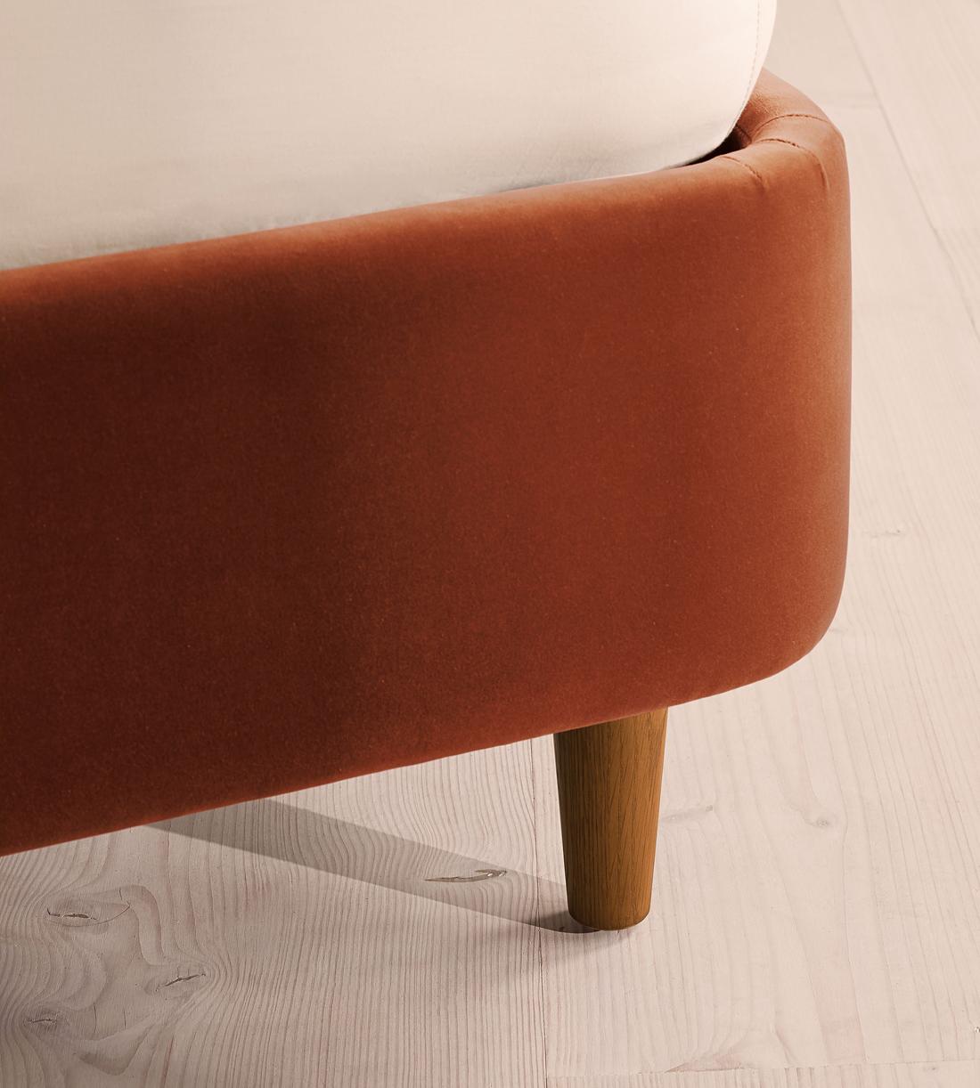 Aubrey Bed - King - Velvet - Rust - Images - Image 5