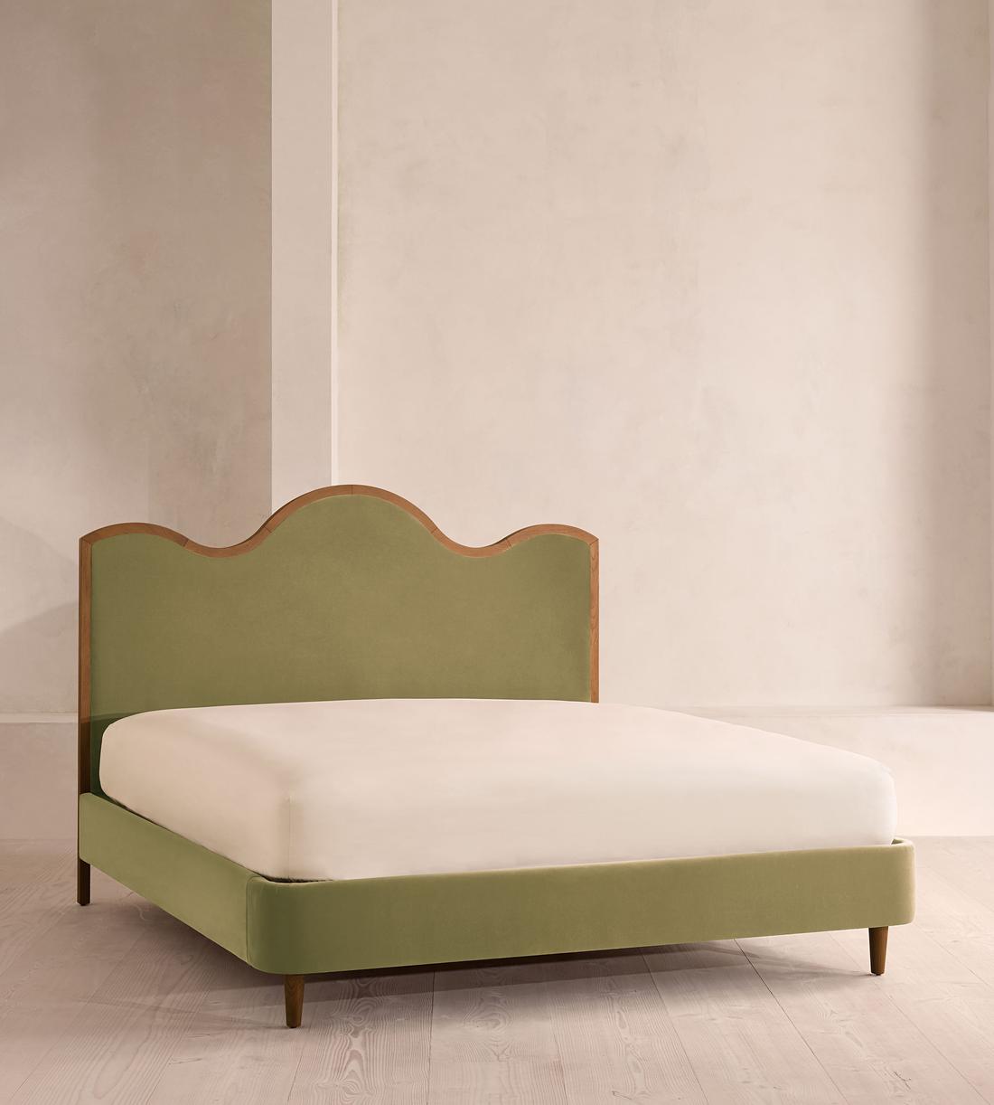 Aubrey Bed - Queen - Velvet - Lichen - US - Listing - Image 1