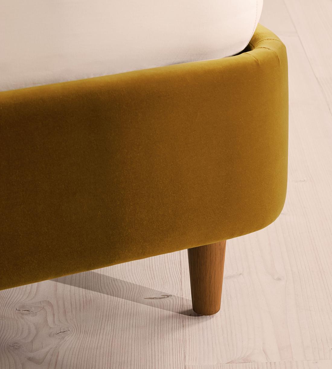 Aubrey Bed - King - Velvet - Mustard - Images - Image 5