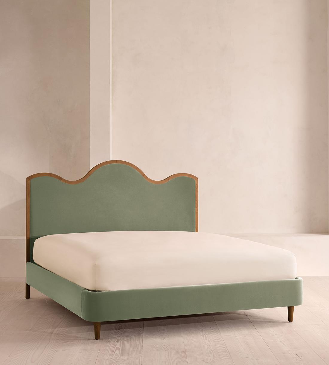 Aubrey Bed - Queen - Velvet - Seafoam - US - Listing - Image 1