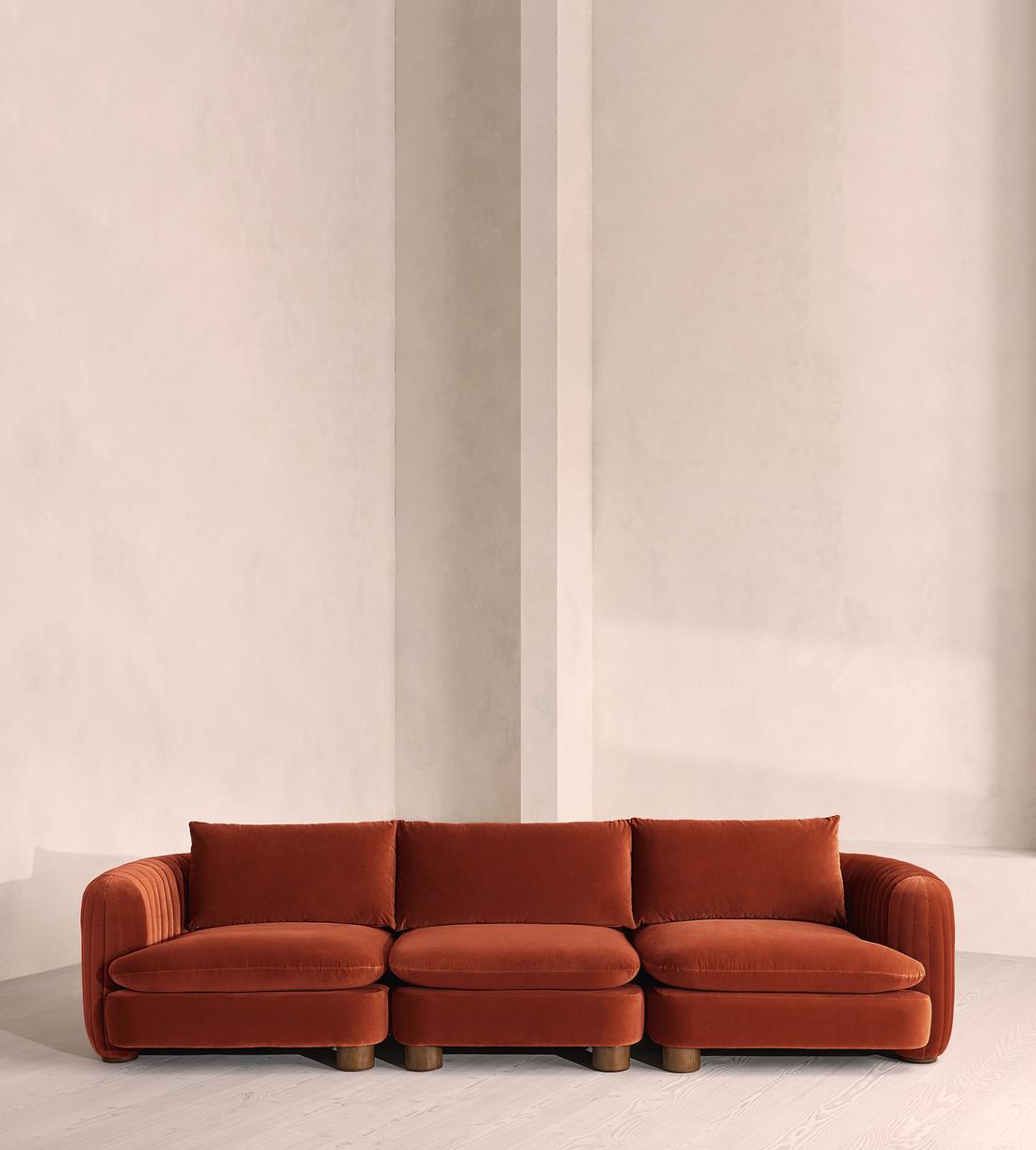 Vivienne Deeper Sit Modular Sofa - Four Seater - Velvet Rust UK - Listing - Image 1