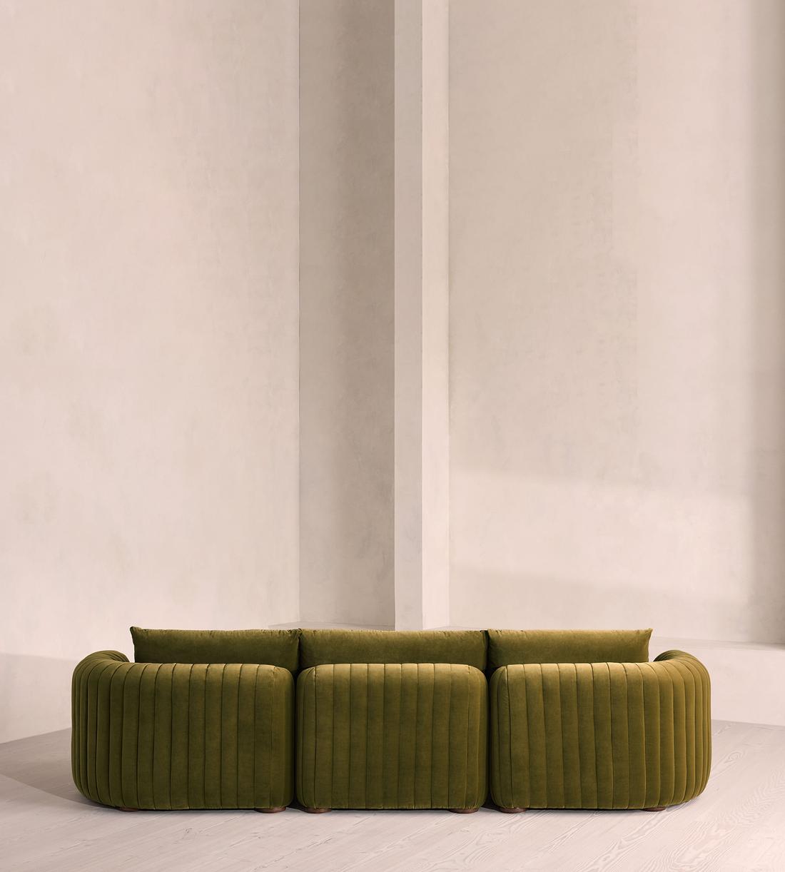 Vivienne Deeper Sit Modular Sofa - Four Seater - Velvet Olive UK - Images - Image 4
